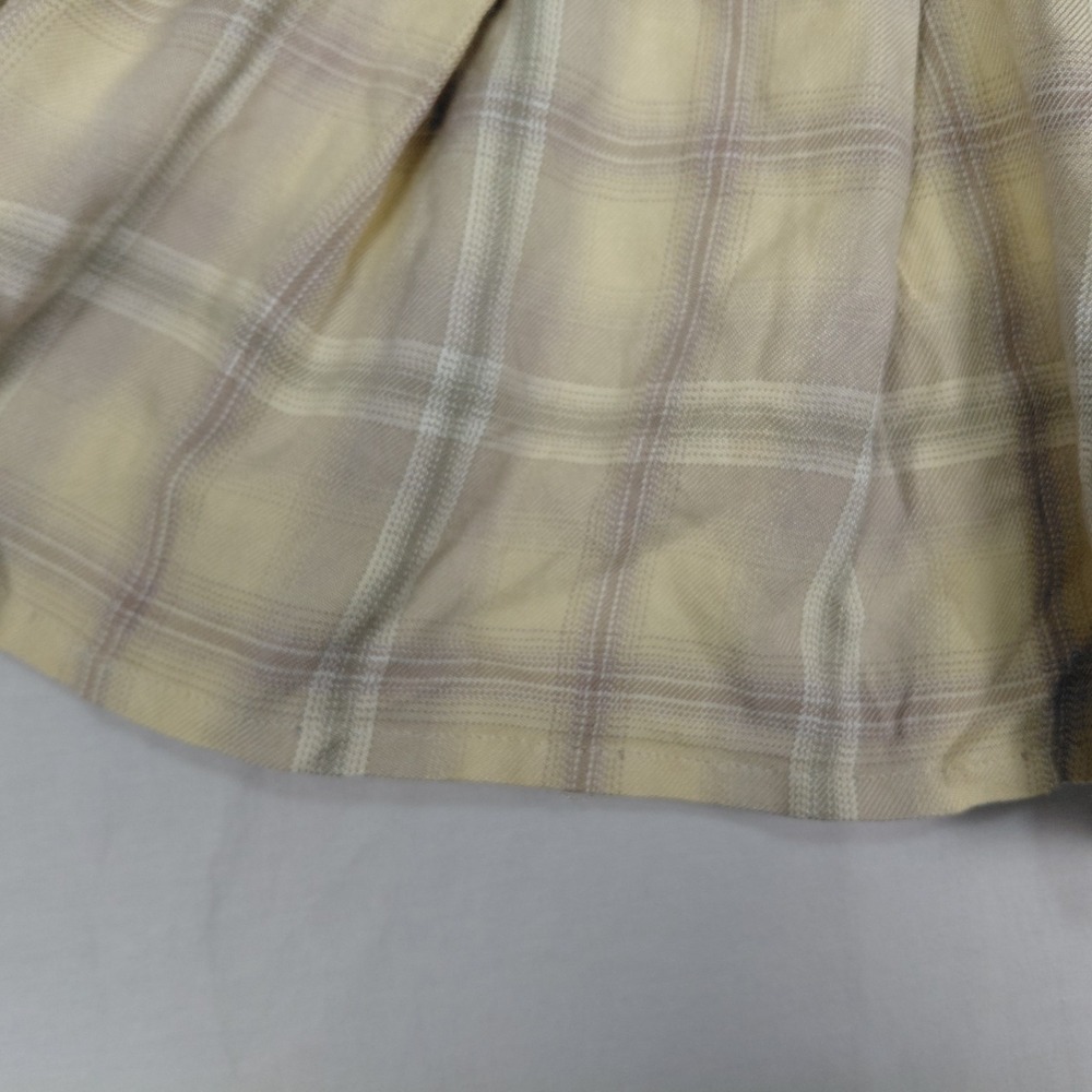 Pendleton Women's Sz 2 Yellow Plaid Pleated Short Skirt 100% Rayon Clueless READ - Picture 4 of 12